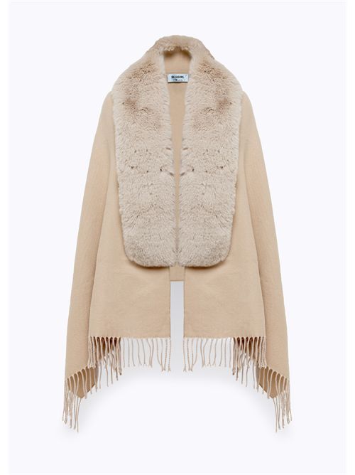 Stola in maglia con collo faux fur BLUGIRL BLUMARINE | PF5016T0300/14300